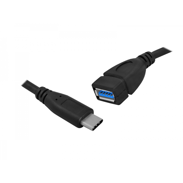 OTG kabel: USB Type-C konektor - USB zásuvka, 20cm.