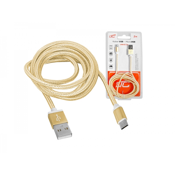PS USB-microUSB kabel 2m, zlatý.