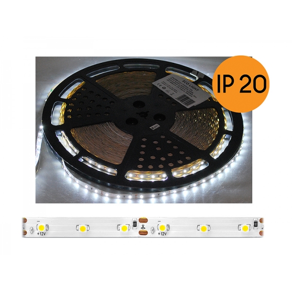 PS ECO LED lano IP20, teplé bílé světlo, 60 diod/m, 50 m, bílý substrát, SMD2835.