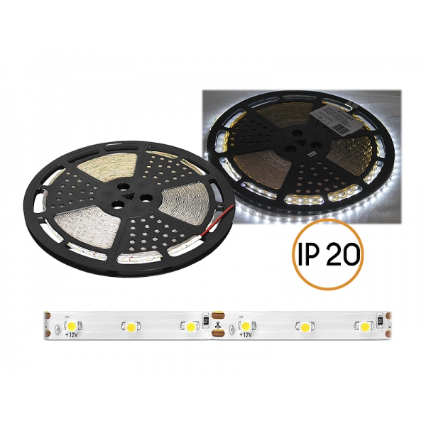 PS ECO LED lano IP20, teplé bílé světlo, 60 diod/m, 50 m, bílý substrát, SMD2835.