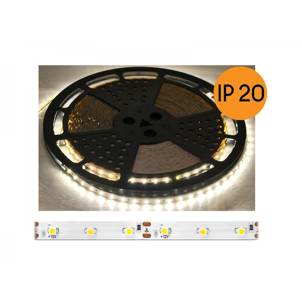 PS ECO LED lano IP20, přirozené bílé světlo, 60 diod / m, 50 m, bílý substrát, SMD2835.