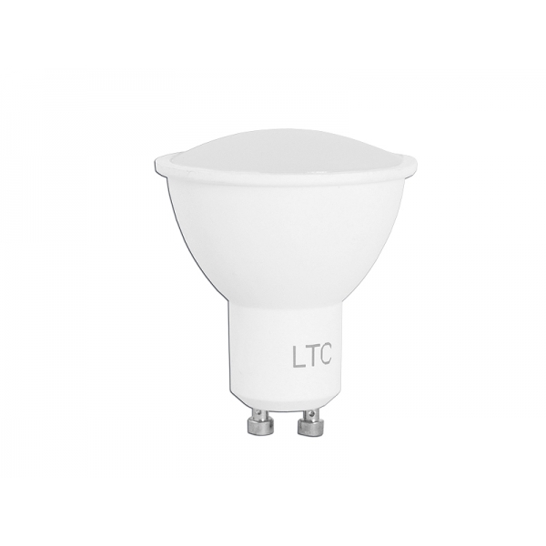 Žárovka PS LTC LED GU10 SMD 7W 230V, teplé bílé světlo, 560lm.