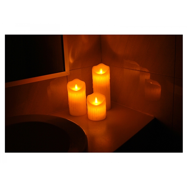 LTC svíčka, LED vosková svíčka 7,5 * 12,5 cm, bílá.