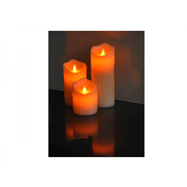 LTC svíčka, LED vosková svíčka 7,5 * 12,5 cm, bílá.