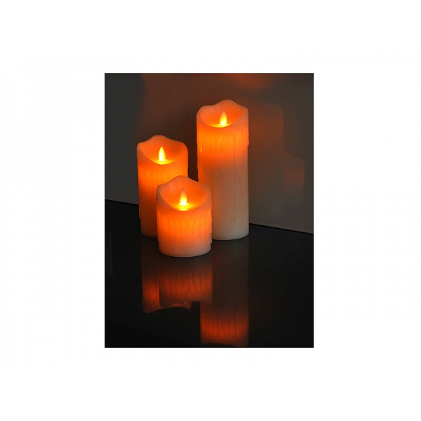 LTC svíčka, LED vosk 7,5 * 17,5 cm, bílá.