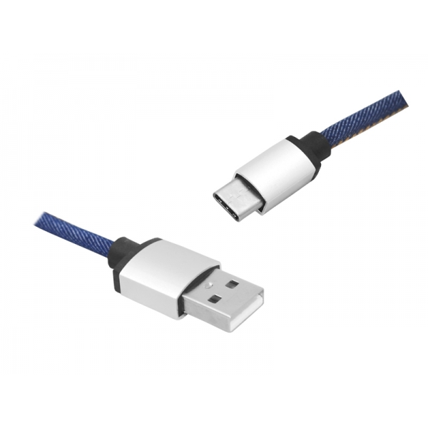 PS kabel USB-Type-C, 1m, džíny.