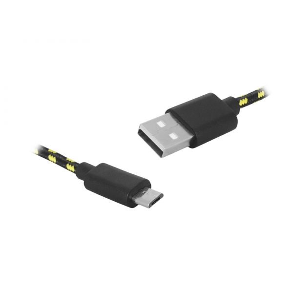 PS USB-microUSB kabel, 1m, černý.