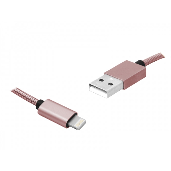 PS USB-iphone kabel 1m, růžový.