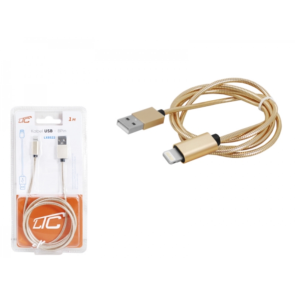 PS USB-iphone kabel 1m, zlatý.