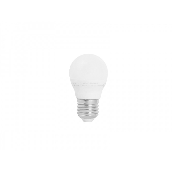 Žárovka PS LTC LED, G45, E27, SMD, 7W, 230V, teplé bílé světlo, 560 lm.