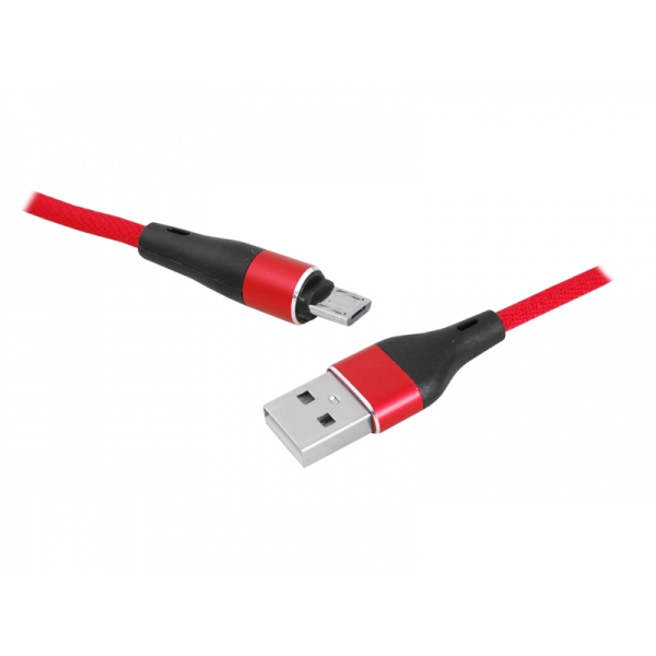 PS USB kabel - microUSB 2m červený.