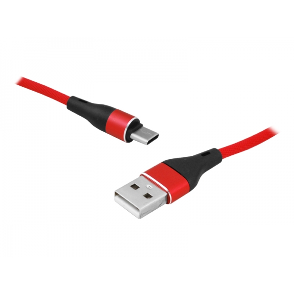 PS USB kabel - Type-C 2m červený.