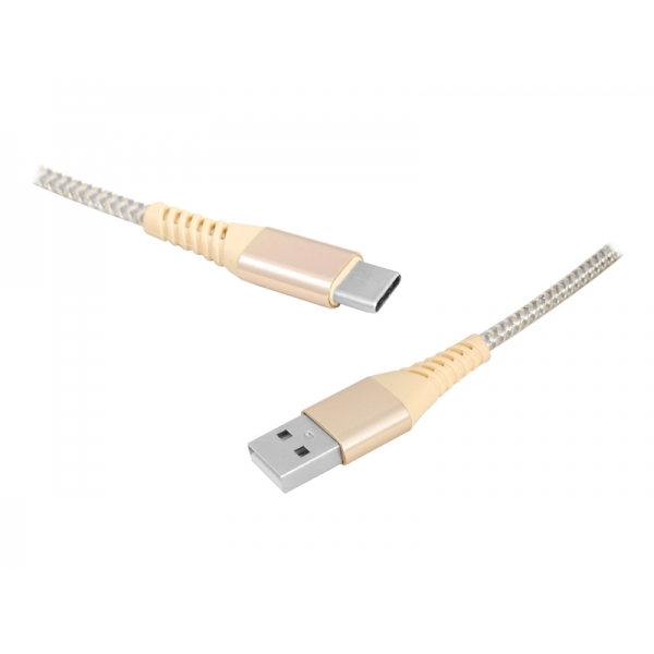 PS USB kabel - Type-C 2m zlatý.