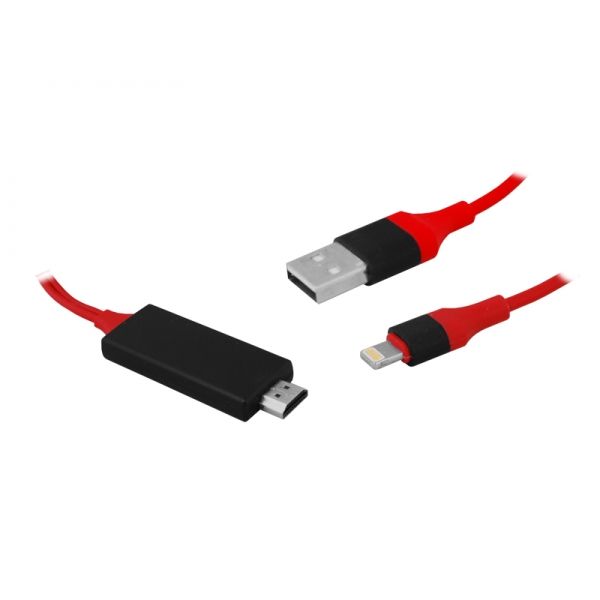 IPHONE MHL HDMI / Lightning + USB 2M kabel.