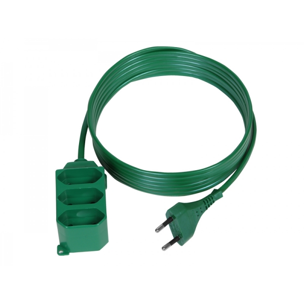 PS PS-362 napájecí prodlužovací kabel 5m 3Gn, zelený.