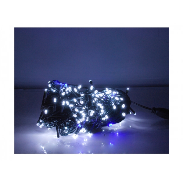 PS vánoční osvětlení 200LED FLASH studená bílá + (flash) modrá IP44, 230V.