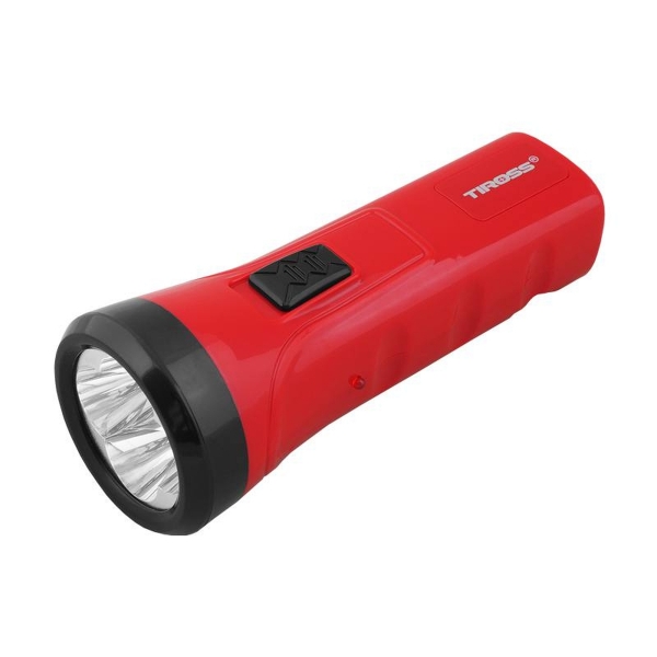 Ruční svítilna 4-LED TS-1877 s 500mAh dobíjecí baterií, červená.