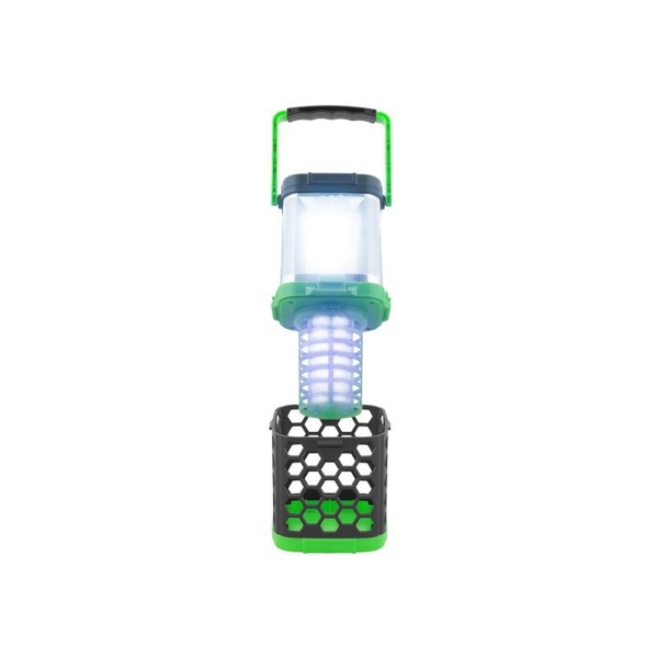 LTC LED kempingová lampa + UV lampa na hubení hmyzu, 3 x AA, zelená.