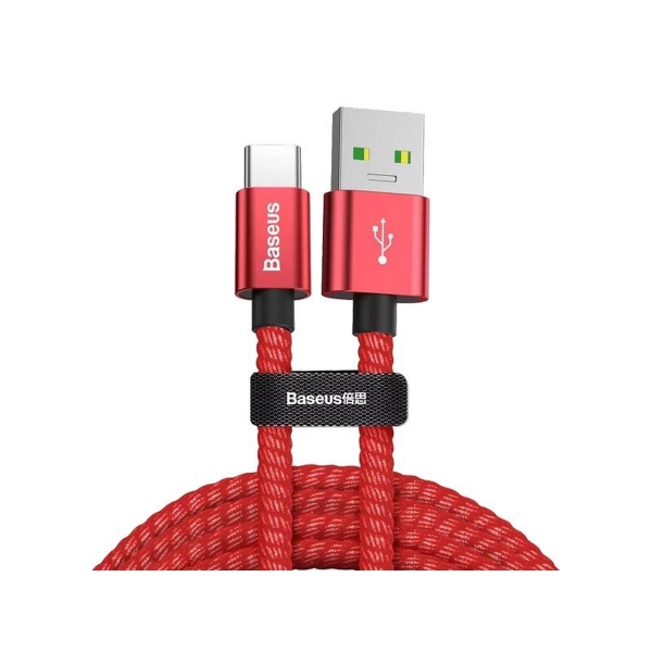 Baseus Double Fast USB - USB-C kabel, 1,0 m, 5 A, červený.