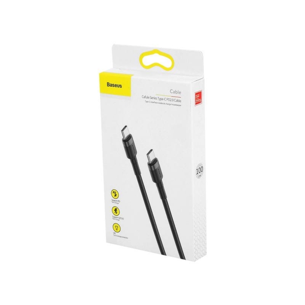 Typ-C - Kabel Baseus typu C, 1 m, 60 W, 3 A, Quick Charge 3.0, Power Delivery.