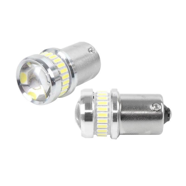 CANBUS 3014 LED žárovky 24 x SMD + 3030 6 x SMD 1156 (R5W, R10W) P21 Bílá, 12 V / 24 V.