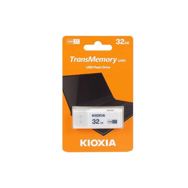 USB flash disk 32 GB USB 3.0 Kioxia U301 bílý.