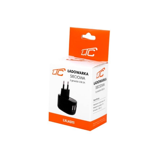 Nabíječka LTC 5V / 2A 2 x USB černá skříňka.