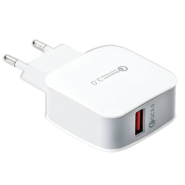 LTC USB Rychlá nabíječka 100-240V QC 3.0 bílá.
