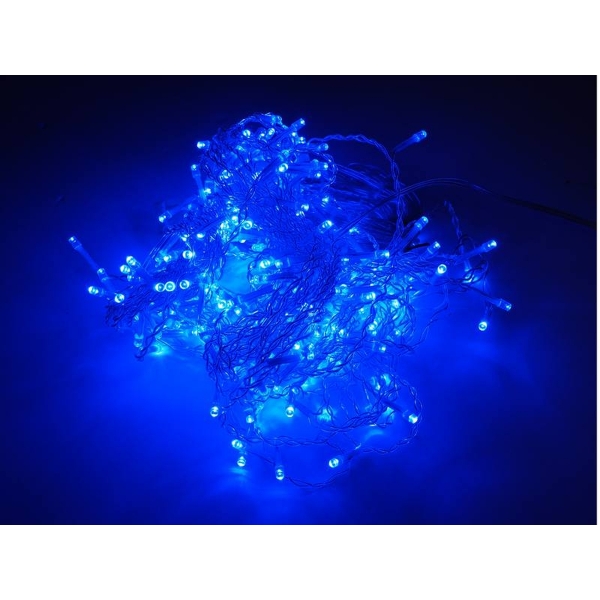 Světelná clona rampouchy 250 x LED 5m 8 funkcí AC 230V modré světlo.