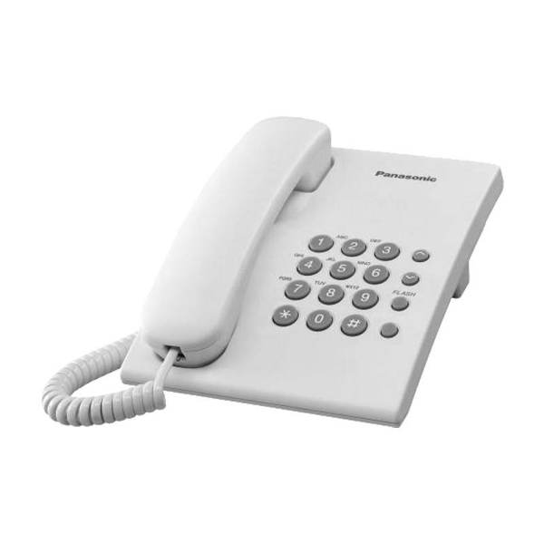 Šňůrový telefon Panasonic KXTS500 bílý.
