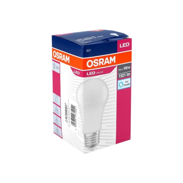 LED Value Osram / Ledvance GLS E27 žárovka, 13W, 6000K, 152lm, 200°.