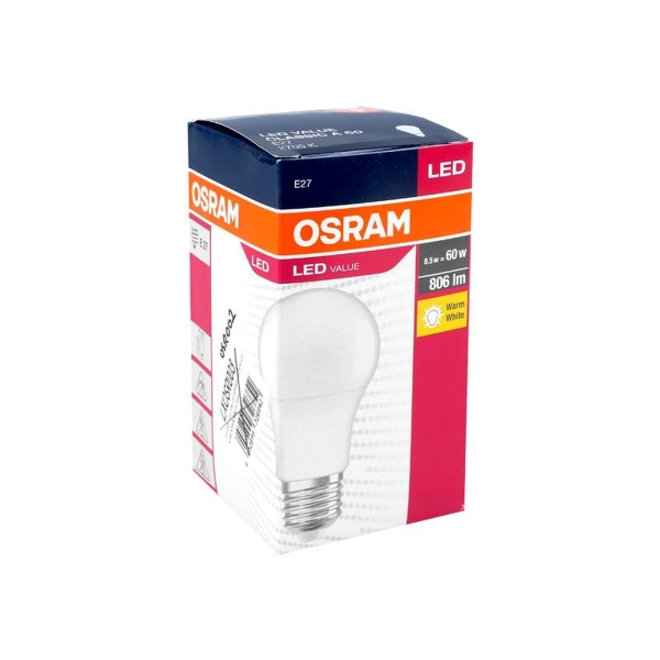 LED Value Osram / Ledvance GLS E27 žárovka, 8,5 W, 2700 K, 806 lm, 330 °.