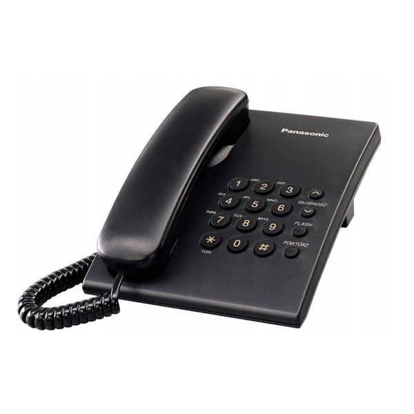 Telefon Panasonic KXTS500, černý.
