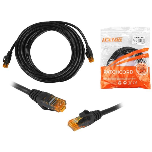 1: 1 8P8C, síťový počítačový kabel CAT6E, 5 m (patchcord).