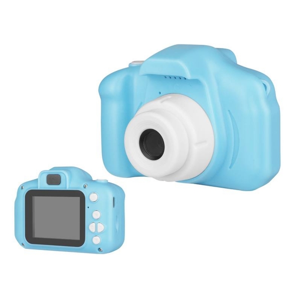 Digitální fotoaparát vhodný pro děti s funkcí fotoaparátu, modrý.