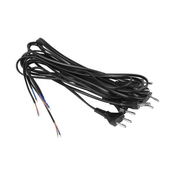 Síťový napájecí kabel 1,5 m bez koncovky, černý, PL.