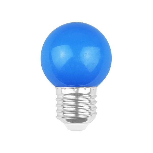 Sada LED žárovek E27 / G45 / 2 W, zahradní světelná girlanda, modrá, 5 ks.