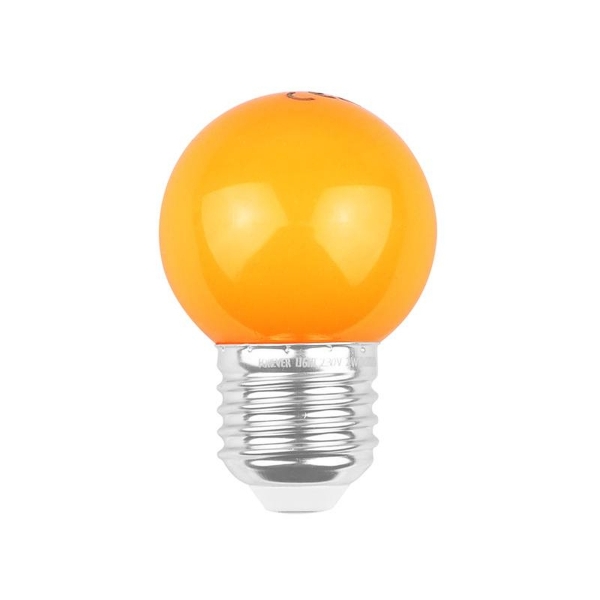 Sada LED žárovek E27 / G45 / 2 W, zahradní světelná girlanda, oranžová, 5 ks.