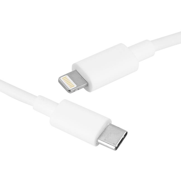 USB kabel typu C - osvětlení, 5A, 1m, bílý.