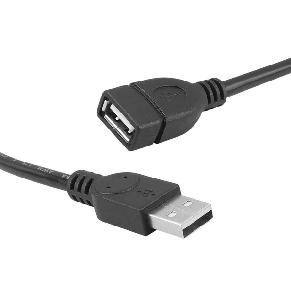 USB prodlužovací kabel, typ A, zástrčka - zásuvka, 2m s filtrem.