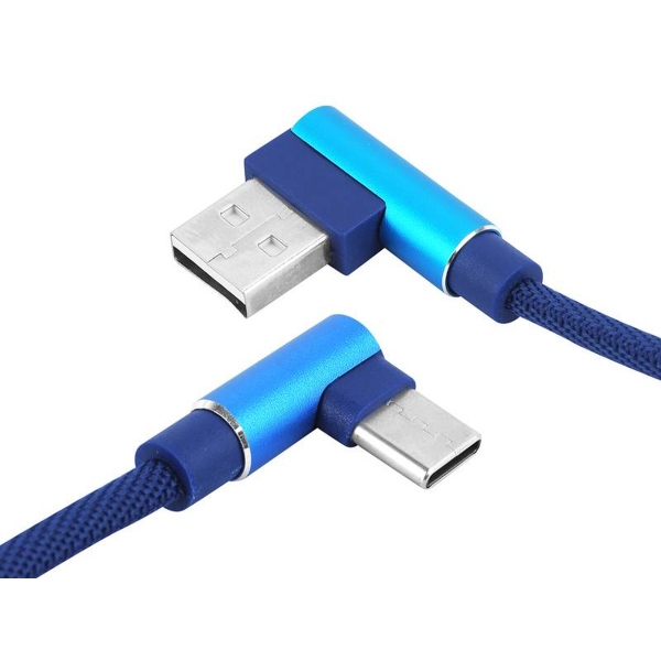 Kabel USB - USB C hranatý MODRÁ KK21U.