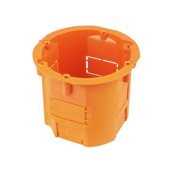 Koncová krabice jednoduchá, 60 x 60 p / t, hluboká, oranžová.