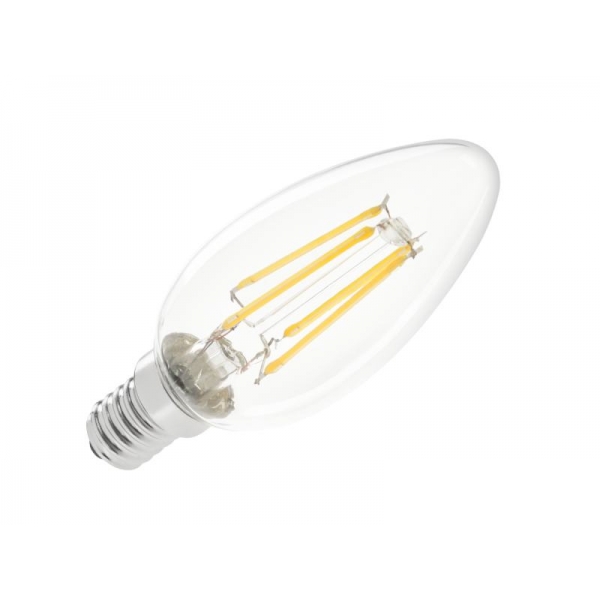 LED žárovka 4W svíčka (filament) E14 3000K, 230V