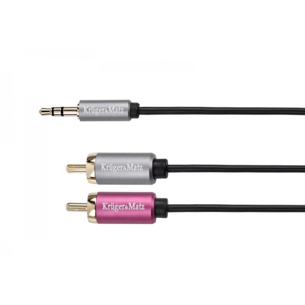 Kabel zástrčka jack 3.5 - 2RCA stereo 1.0m Kruger&Matz