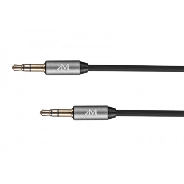 Kabel stereo jack 3.5  zástrčka  - zástrčka 1.5m Kruger&Matz  kabel pružina
