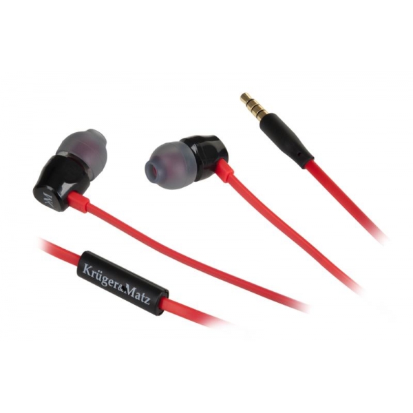 Sluchátka do uší s mikrofonem  Kruger&Matz  model D10  červené