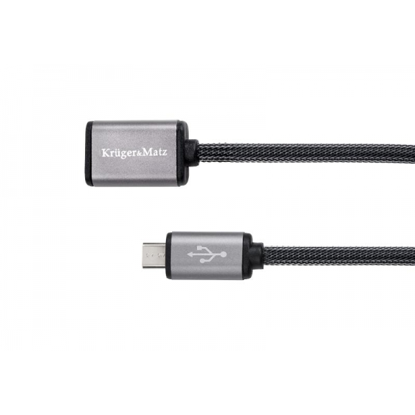 Kabel USB - micro USB zásuvka - zástrčka 0,2 m Kruger&Matz