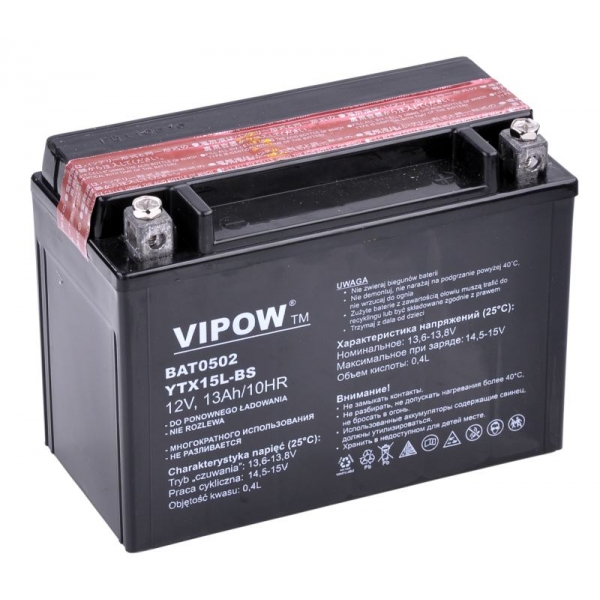 Motocyklová baterie VIPOW typ MC, 12V 13Ah