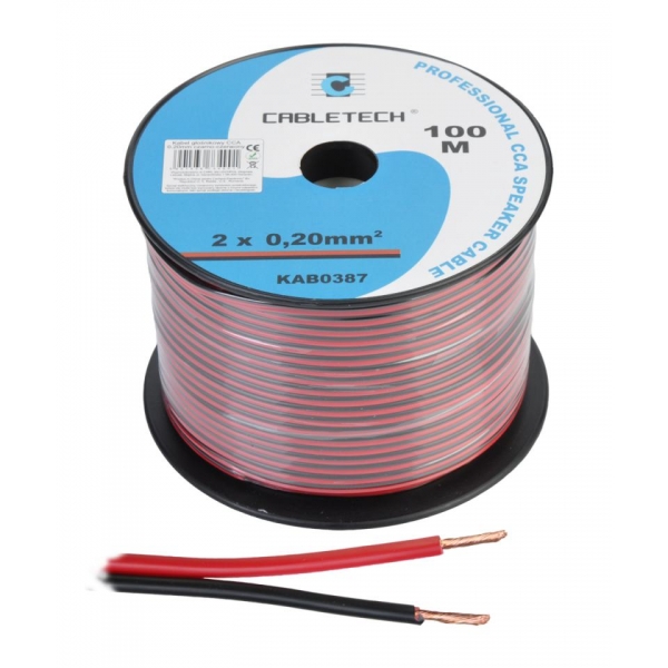 Reproduktorový kabel CCA 0.20mm  černo - červený