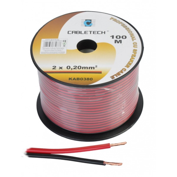 Reproduktorový kabel  0,2mm černo-červený